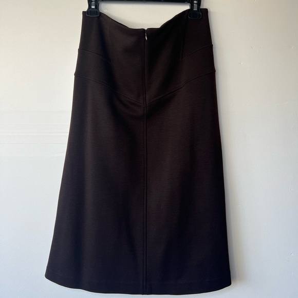 Diane Von Furstenberg Brown Wool A-line Skirt, 12 - Picture 6 of 6